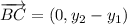 \overrightarrow{BC} = (0, y_{2}-y_{1})