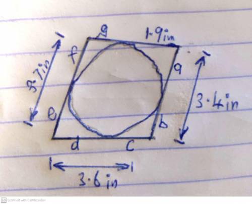 5. Each polygon circumscribes a circle. Find the perimeter.

1.9 in.
3.7 in.
in
3.6 in.
A) 14.2 in
B