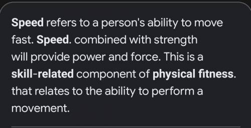 What is speed in regards to skill fitness