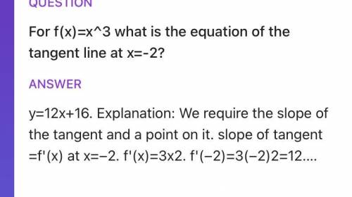 For the function f(x) = x^2+10, find the equation of the tangent line at x=-8