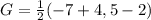 G = \frac{1}{2}(-7 + 4, 5 -2)