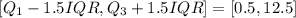 [Q_1-1.5IQR,Q_3+1.5IQR]=[0.5,12.5]