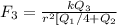 F_3=\frac{kQ_3}{r^2[Q_1/4+Q_2}