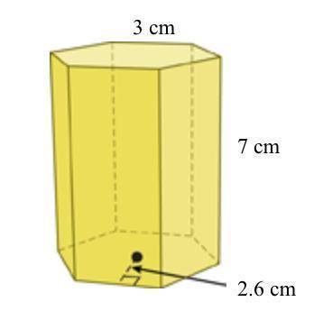 To the nearest cubic centimeter, what is the volume of the regular hexagonal prism?