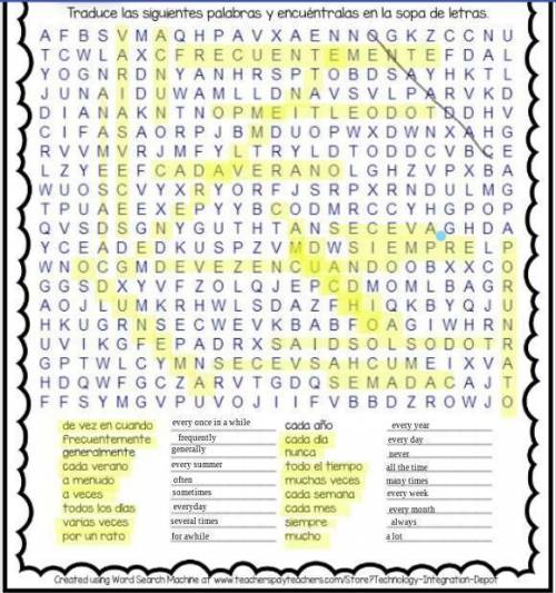 Can anyone find cada año in this word search? This is the only word I have left! Nobody was tellin
