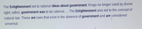 How did the Enlightenment change people’s ideas about government?

It made people focus on what righ