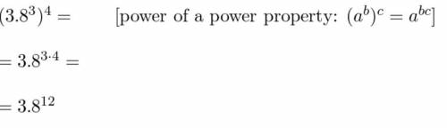 Simplify the expression. Write your answer as a power. (3.8³)⁴