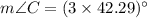 m\angle C=(3\times 42.29)^\circ