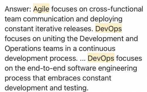 What is the accurate description of Agile and DevOps
