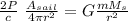 \frac{2P}{c} \ \frac{A_{sail}}{4 \pi   r^2} = G \frac{m M_s}{r^2}