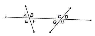 Which angles are vertical angles and, therefore, congruent? 3 lines intersect to form 8 angles. From