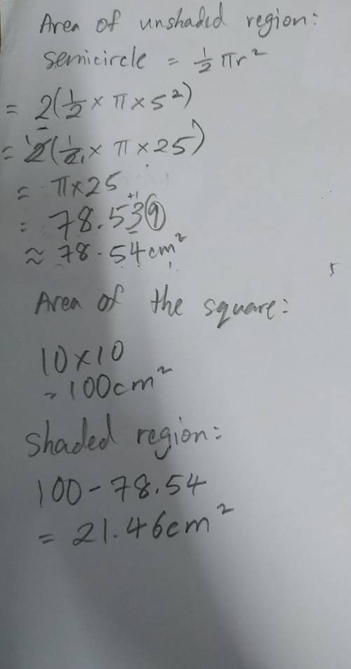 I need some help find the area of the shaded region and round to the nearest hundredth