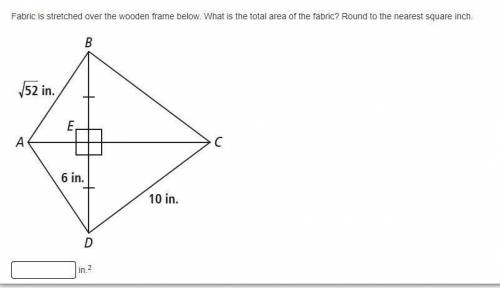 Fabric is stretched over the wooden frame below What is the total area of the fabric? Round to the n