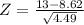 Z = \frac{13 - 8.62}{\sqrt{4.49}}
