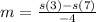 m = \frac{s(3) - s(7)}{-4}