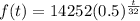 f(t) = 14252(0.5)^{\frac{t}{32}}