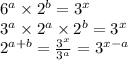 6^a \times 2^b=3^x\\3^a \times 2^a \times 2^b=3^x\\2^{a+b}=\frac{3^x}{3^a} =3^{x-a}
