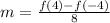 m = \frac{f(4) - f(-4)}{8}