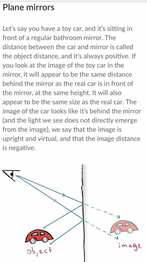 An object is to the left of a convex mirror. Describe the two rays needed to indicate the location a