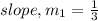 slope, m_1 = \frac{1}{3}