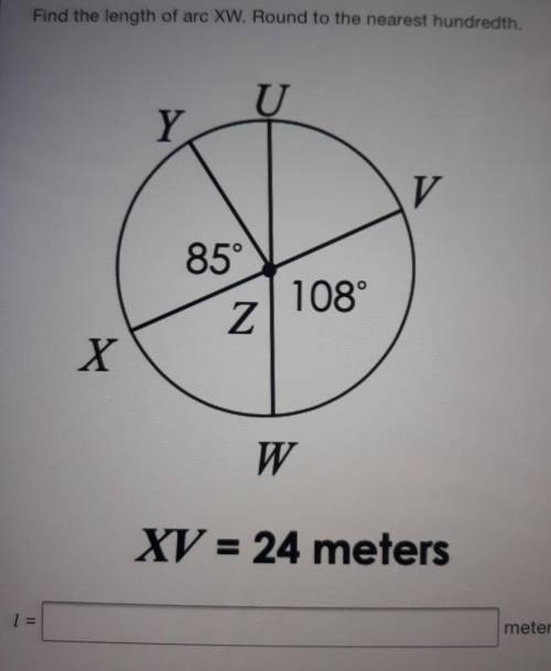 Find the length of arc XW. Round your answer to the nearest hundredth.
