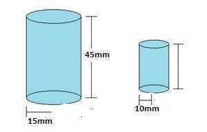 If the cylinder above is similar to a second cylinder that has a radius of 10mm, what is the height