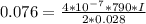 0.076=\frac{4\p*10^-^7*790*I}{2*0.028}