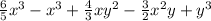 \frac{6}{5}x^{3}-x^{3}+\frac{4}{3}xy^{2}-\frac{3}{2}x^{2} y+y^{3}