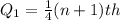 Q_1 = \frac{1}{4}(n + 1)th