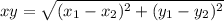 xy = \sqrt{(x_1 - x_2)^2 + (y_1 - y_2)^2}