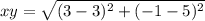 xy = \sqrt{(3 - 3)^2 + (-1 - 5)^2}