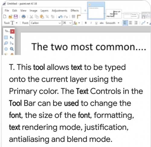 Tools used to type text on Ms -paint​