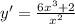 y'=\frac{6x^3+2}{x^2}