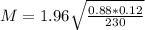 M = 1.96\sqrt{\frac{0.88*0.12}{230}}