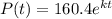 P(t) = 160.4e^{kt}
