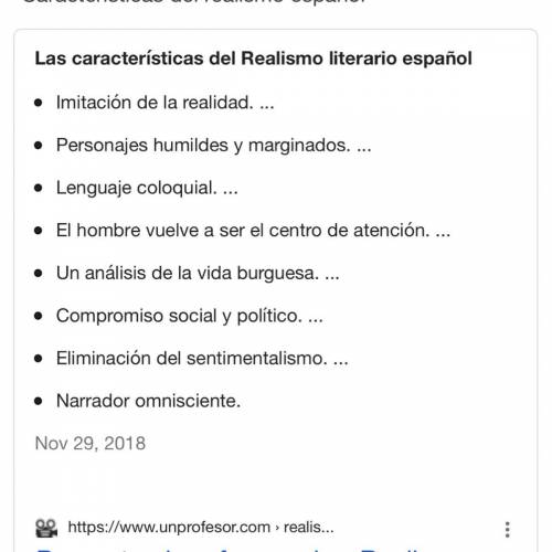 Idea principal sobre el realismo en la literatura española