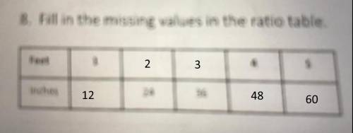 Fill the missing values in the ratio table