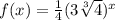 f(x) = \frac{1}{4}(3 \sqrt[3]{4})^x