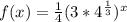 f(x) = \frac{1}{4}(3 * 4^\frac{1}{3})^x