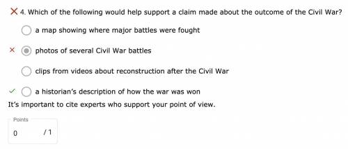 Which of the following would help support a claim made about the outcome of the civil war?