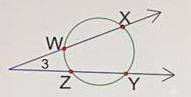 The measure of arc XY is 85 degrees. The measure of arc WZ is 25 degrees. What is the measure of ang