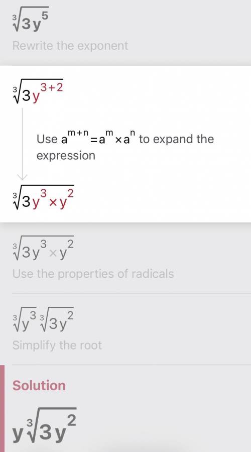 Simplify the radical below 3 √3y^5