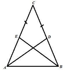 ABC is an isosceles triangle in which AC =BC.

D and E are points on BC and AC such that CE=CD.prove