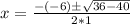 x = \frac{-(-6) \± \sqrt{36 - 40}}{2*1}
