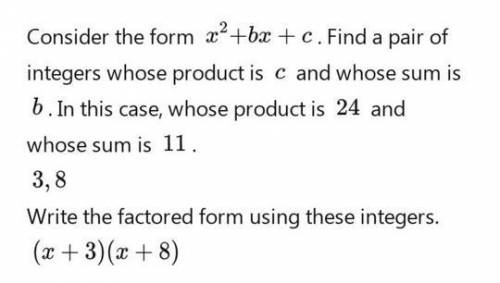 What are the factors of x^2 + 11x + 24