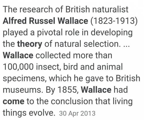 Name one of the people who's work contributed to Darwin's Theory of Natural Selection. In 2-4 senten