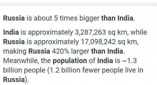Is the population of India bigger than the population of Russia? why yes/no​