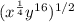 (x^\frac{1}{4}  y^{16} )^{1/2}