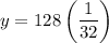 y=128\left(\dfrac{1}{32}\right)