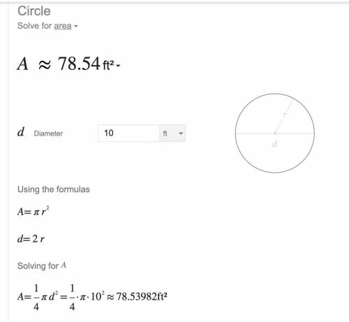 Find the area of a circular garden with a diameter of 10 feet. Leave your answer in terms of PI.